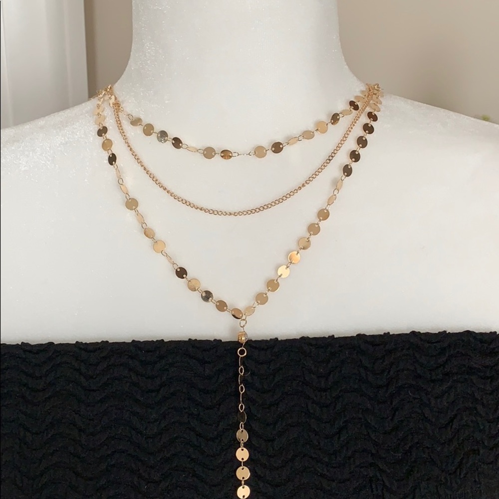 NECKLACE - MULTI LAYER GOLD - SHIMMERING & SEXY - Picture 2 of 8